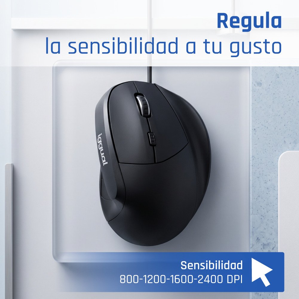 EAN 8435364318386 - iggual IGG318386 ratón Oficina Mano derecha USB tipo A Óptico 2400 DPI imagen 3