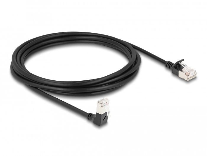 Delock Cable De Red Rj45 Cat.6a S/Ftp Slim 90° Unten Angular / Gerade 3 M