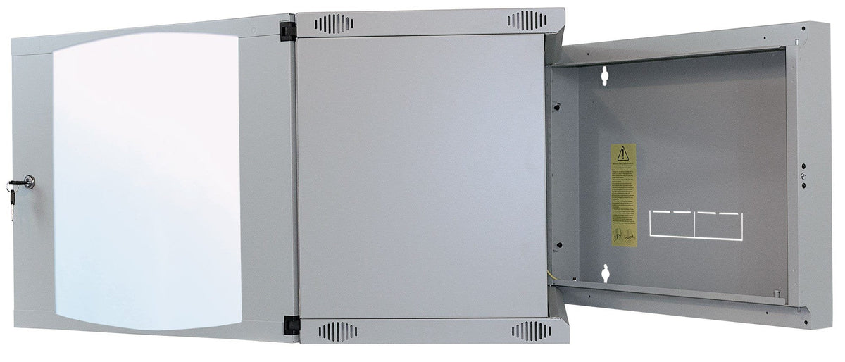 Intellinet Network Cabinet, Wall Mount (Double Section Hinged Swing Out), 12u, Usable Depth 235mm/Width 465mm, Gris, Flatpack, Max 30kg, Swings Out For Access To Back Of Cabinet When Installed On Wall, 19", Parts For Wall Install (Eg