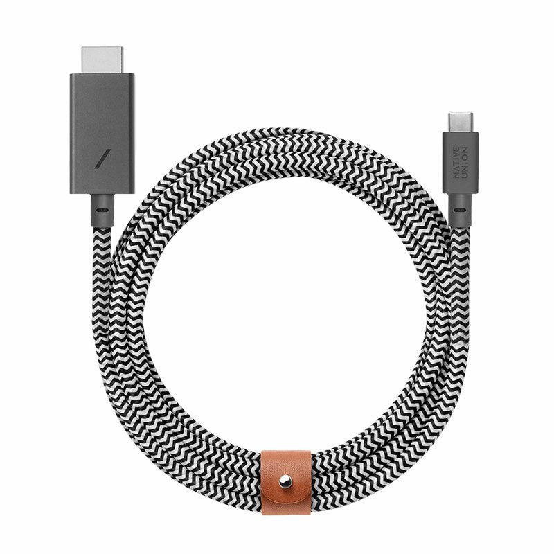 Native Union Belt-C-Hdmi-Zeb-3 Adaptador De Cable De Vídeo 3 M Hdmi Tipo A (Estándar) Usb Tipo C Negro, Blanco
