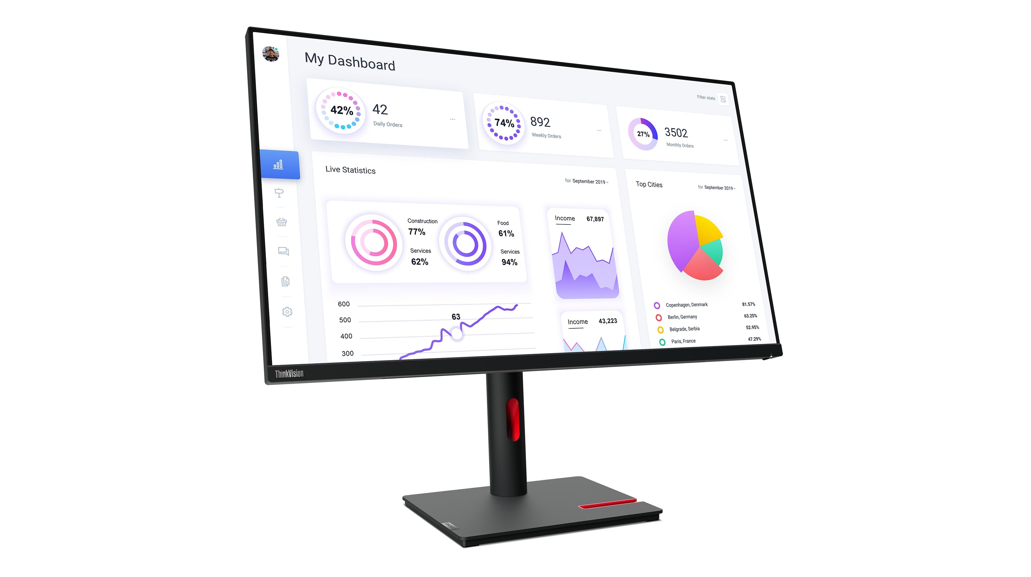 EAN 0196801203211 - Lenovo ThinkVision T32p-30 pantalla para PC 80 cm (31.5") 3840 x 2160 Pixeles 4K Ultra HD LED Negro imagen 3