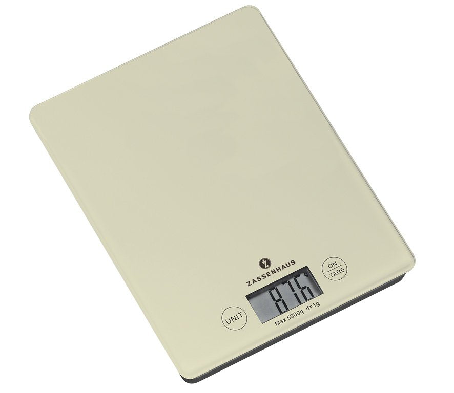 Báscula Zassenhaus Balance Blanco Encimera Rectángulo Electrónica De Cocina