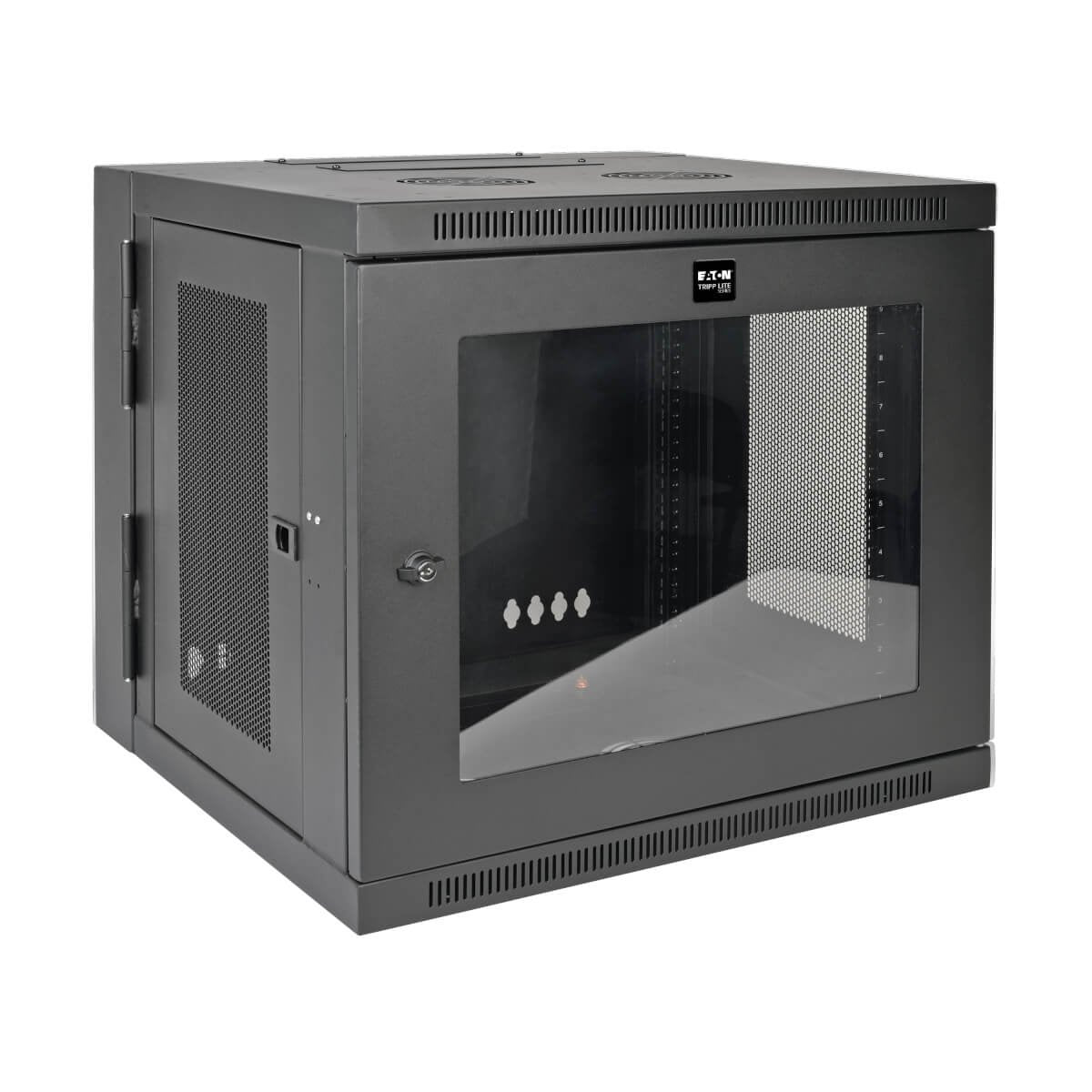 Eaton Tripp Lite Smartrack 10u Low-Profile Switch-Depth Wall-Mount Small Rack Enclosure Clear Acrylic Window Hinged Back