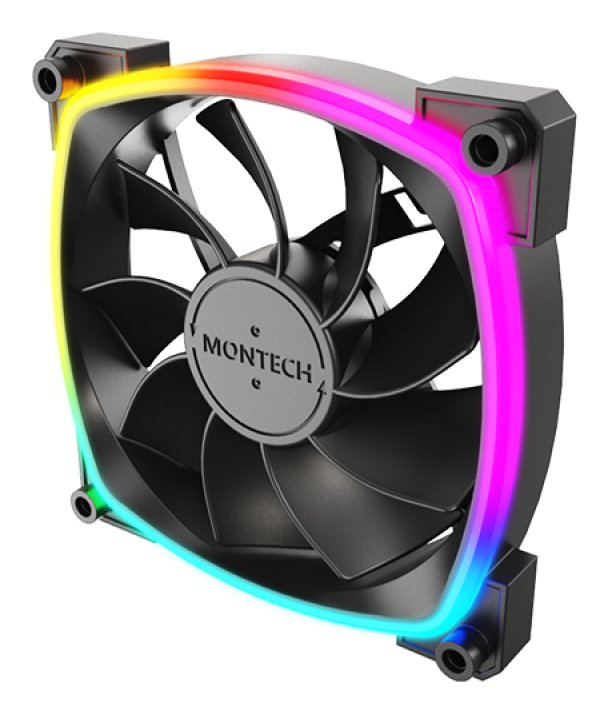 Ventilador Pc Montech Rx120 Pwm 120x120x25 Negro, 120 Mm Rx120 Pwm Black