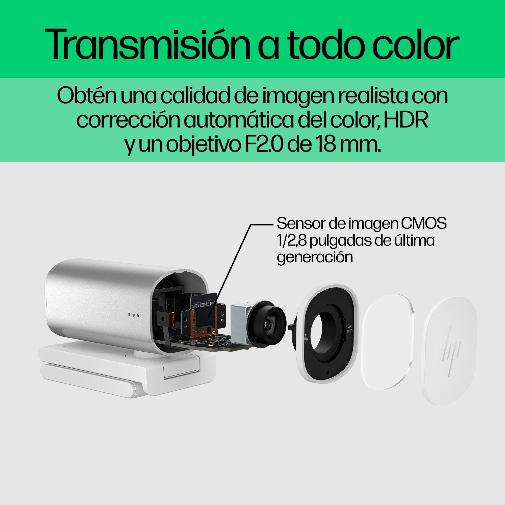 EAN 0196548527304 - HP 960 4K Streaming Webcam cámara web 8 MP 3840 x 2160 Pixeles USB Plata imagen 19