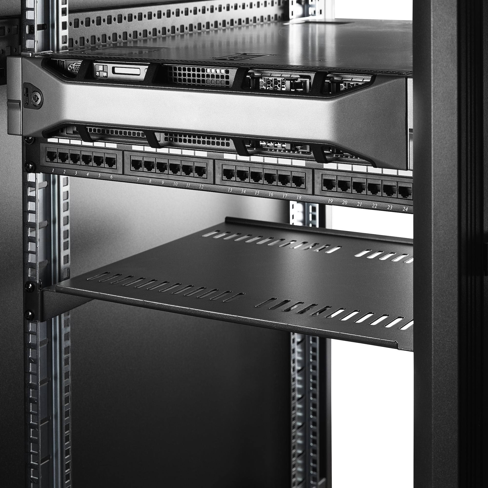 Startech Paquete De 2 - Bandejas 1u Ventiladas Para Rack De 19 Pulgadas - Capacidad 20kg - 40cm/16" De Profundidad