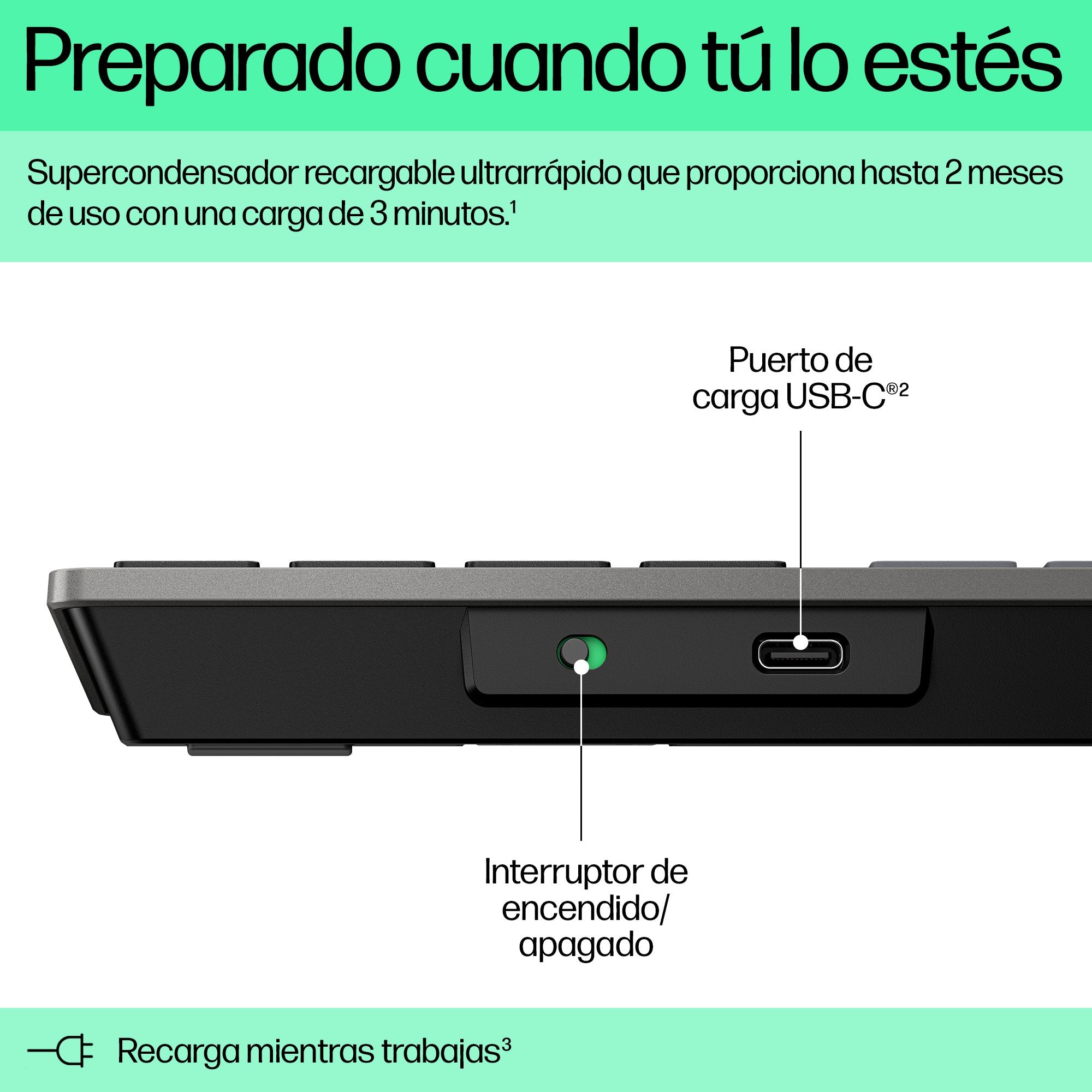 EAN 0198122141272 - HP 725 Multi-Device Rechargeable Wireless Keyboard teclado Hogar / Oficina RF Wireless + Bluetooth Gris imagen 7