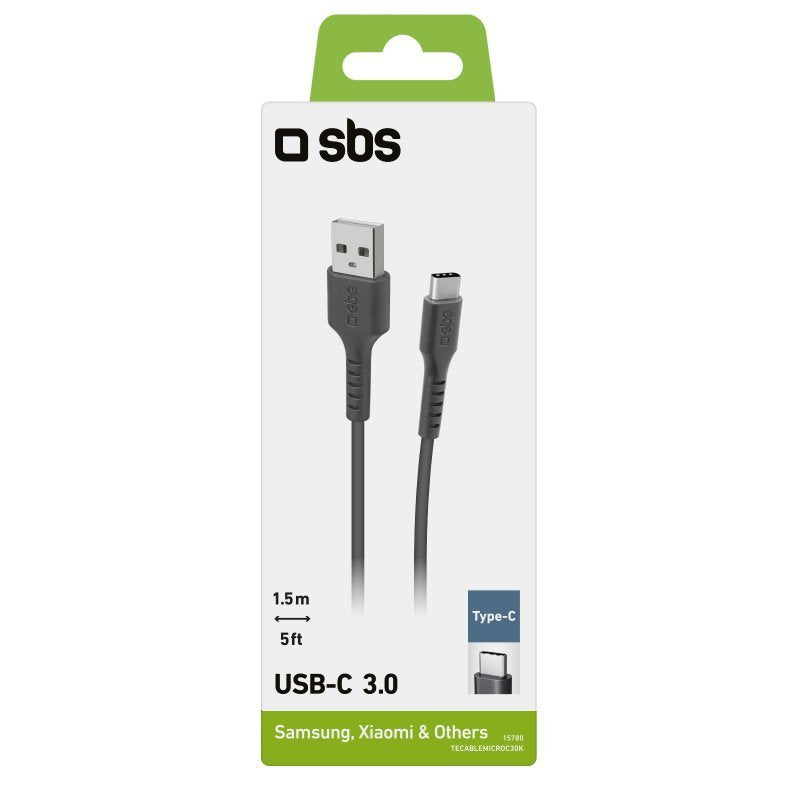 Sbs Usb 3.0 Zu Usb-C Kabel 1,5m Schwarz