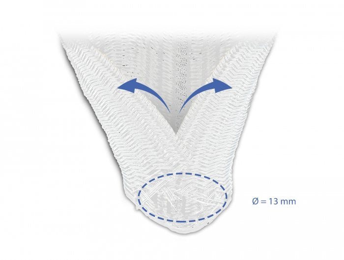 Delock Manguito Trenzado Con Cierre Automático 5 M X 13 Mm Blanco