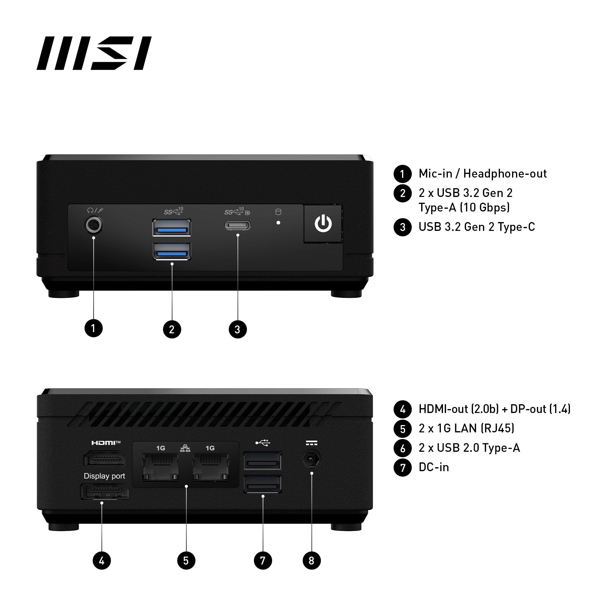 Msi Cubi N Adl-006de Intel N200 4gb 128gb Negro W11p