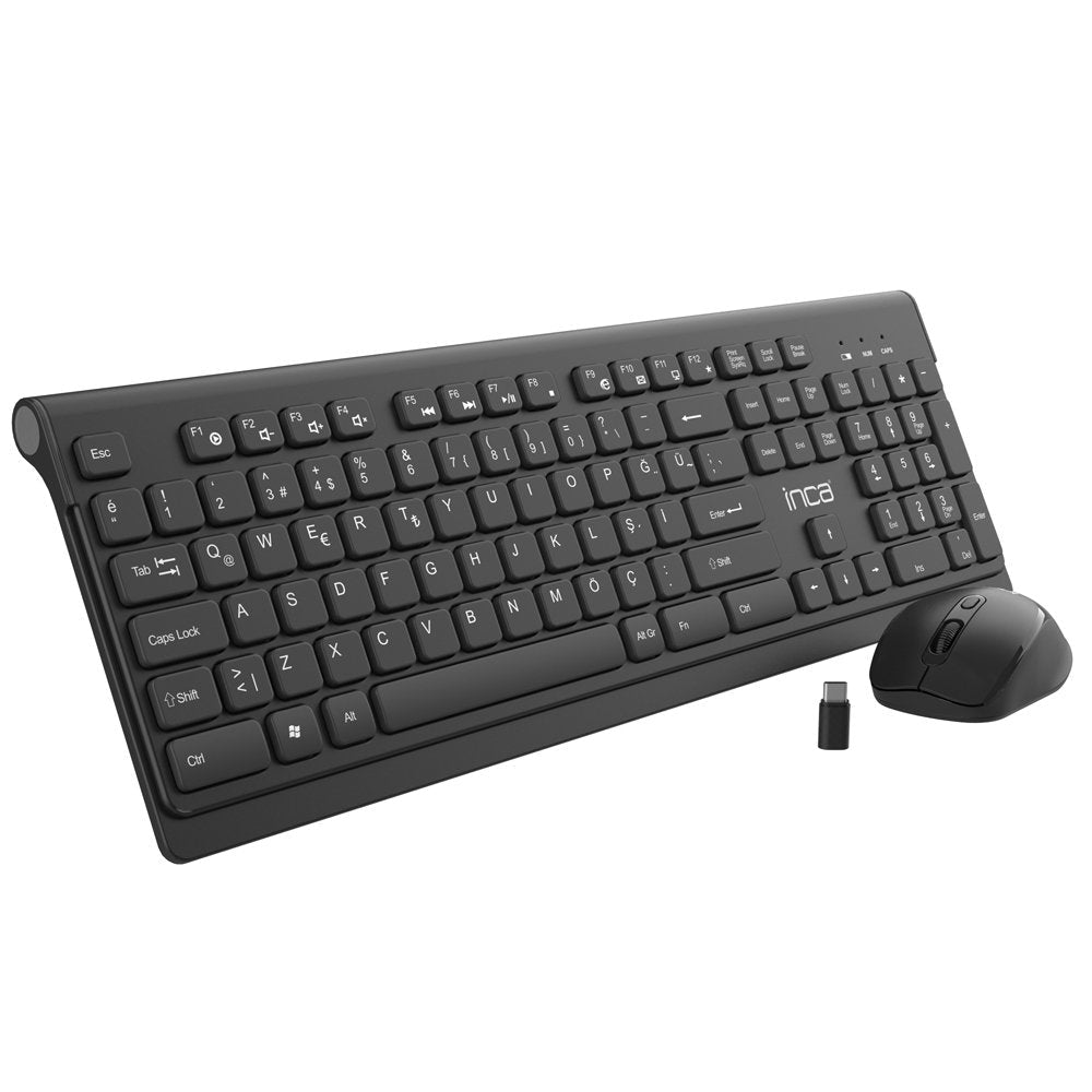 Teclado Turco + Ratón Inca Iws-519 Rf Inalámbrico Qwerty Negro