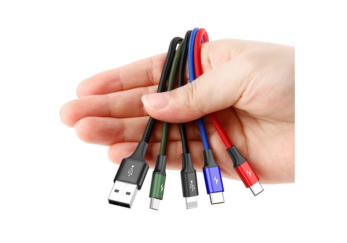 EAN 6953156278493 - Baseus CA1T4-B01 cable de teléfono móvil Negro 1,2 m USB A Lightning + micro-USB B + USB C imagen 4