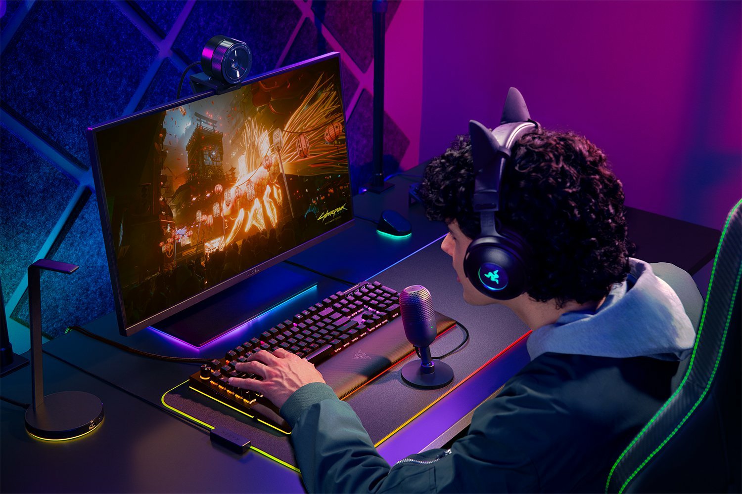 EAN 8887910000380 - Razer Seiren V3 Mini Negro Micrófono de superficie para mesa imagen 9