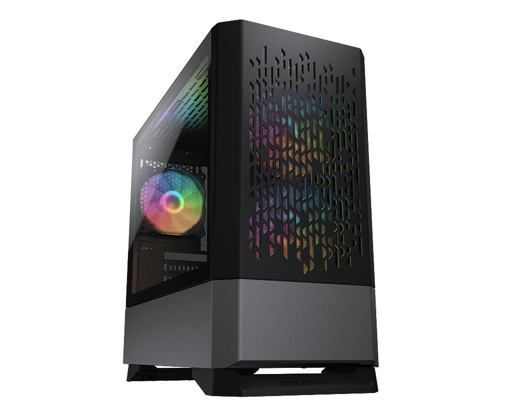 Caja Pc Cougar Mg140 Air Rgb Black Cristal Templado