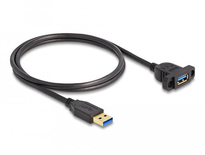 Delock Superspeed Usb 5 Gbps (Usb 3.2 Gen 1) Cable Usb Typ-A Stecker Zu Buchse 1 M Zum Einbau Schwarz