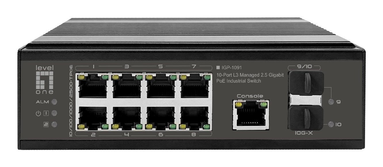 Levelone Indumr.Poe+Switch 8x2.5g Poe 2x1g 10g Sfp+Uplinks