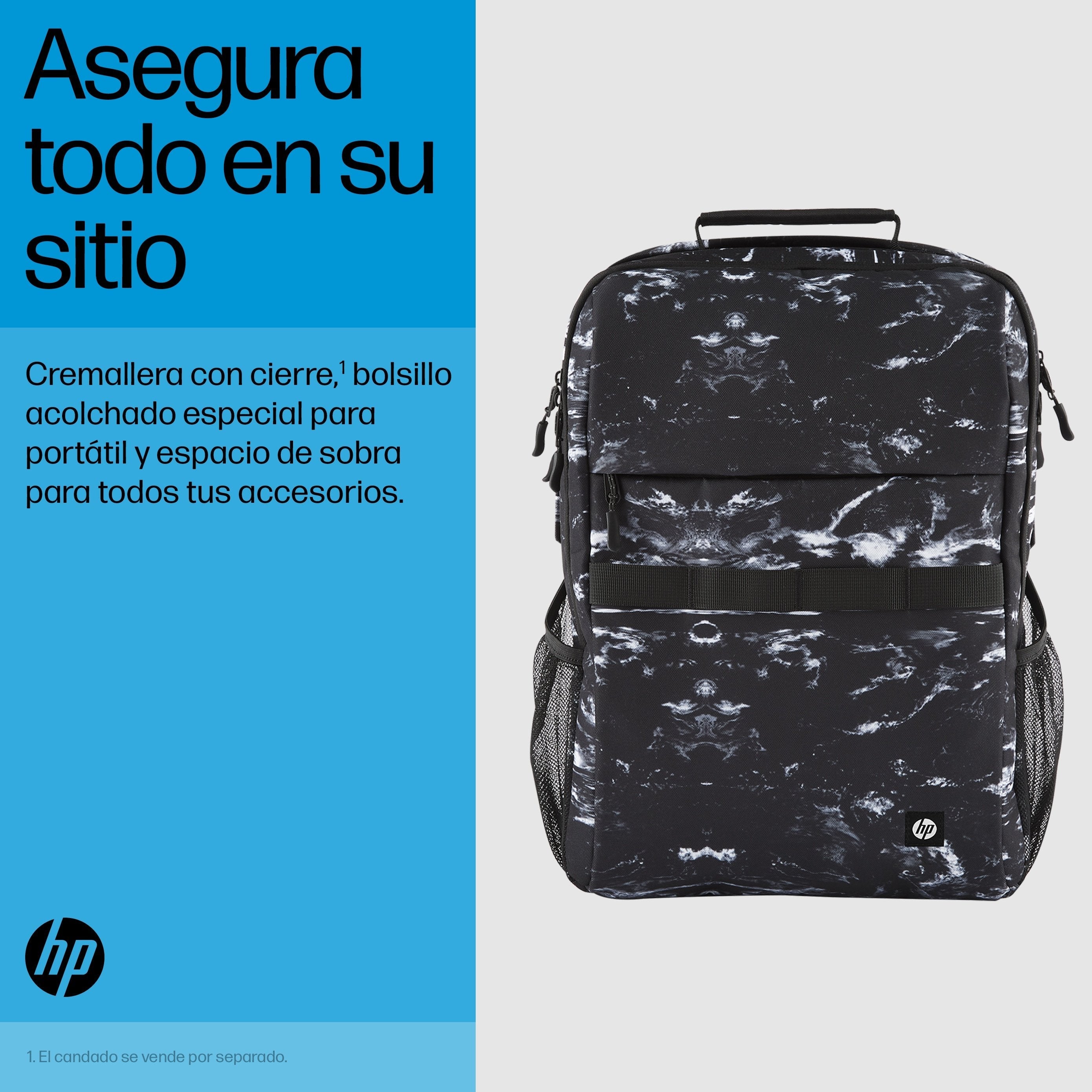 EAN 0197192487587 - HP Campus XL Marble Stone Backpack mochila Mochila informal Negro Polietileno de baja densidad (LDPE), Pl imagen 7
