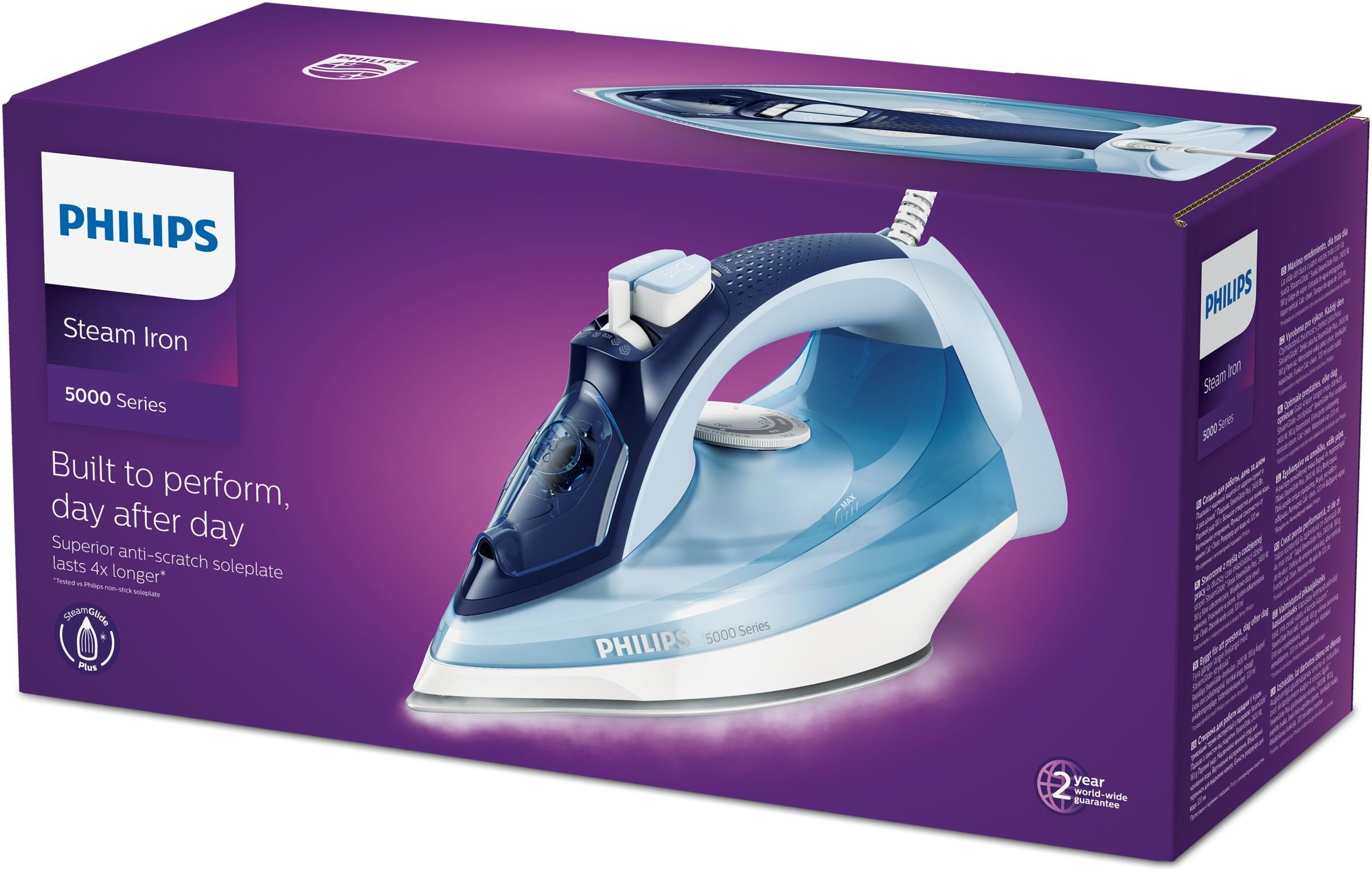 EAN 8710103968160 - Philips 5000 series DST5030/20 plancha Plancha a vapor Suela SteamGlide Plus 2400 W imagen 4