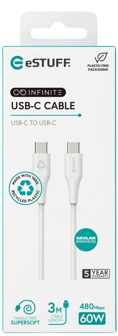 EAN 5715063042304 - eSTUFF ES604370 cable USB USB 2.0 3 m USB C Blanco imagen 4