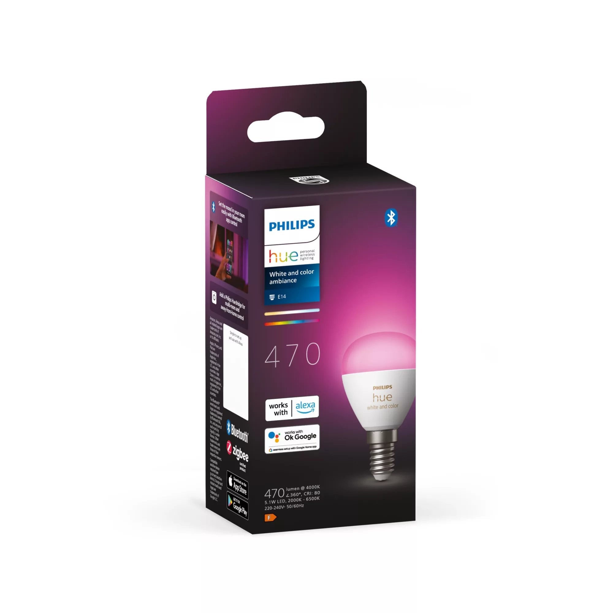 Philips Hue Led Luster E14 Bt 5,1w 470lm White Color Ambiance
