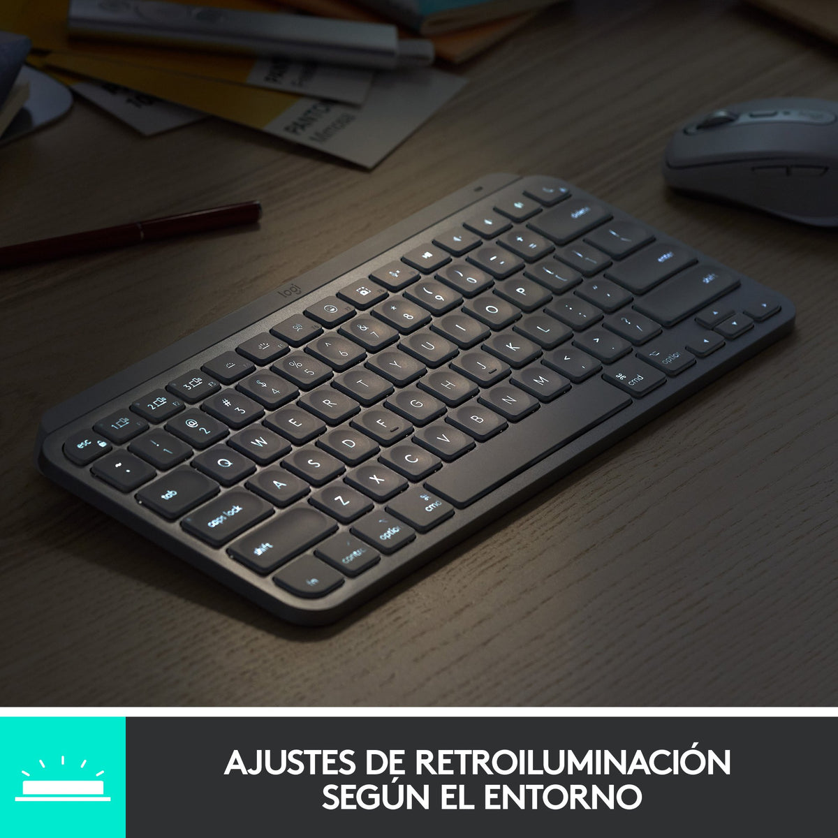 EAN 5099206101937 - Logitech MX Keys Mini teclado Oficina RF Wireless + Bluetooth QWERTY Español Rosa imagen 10