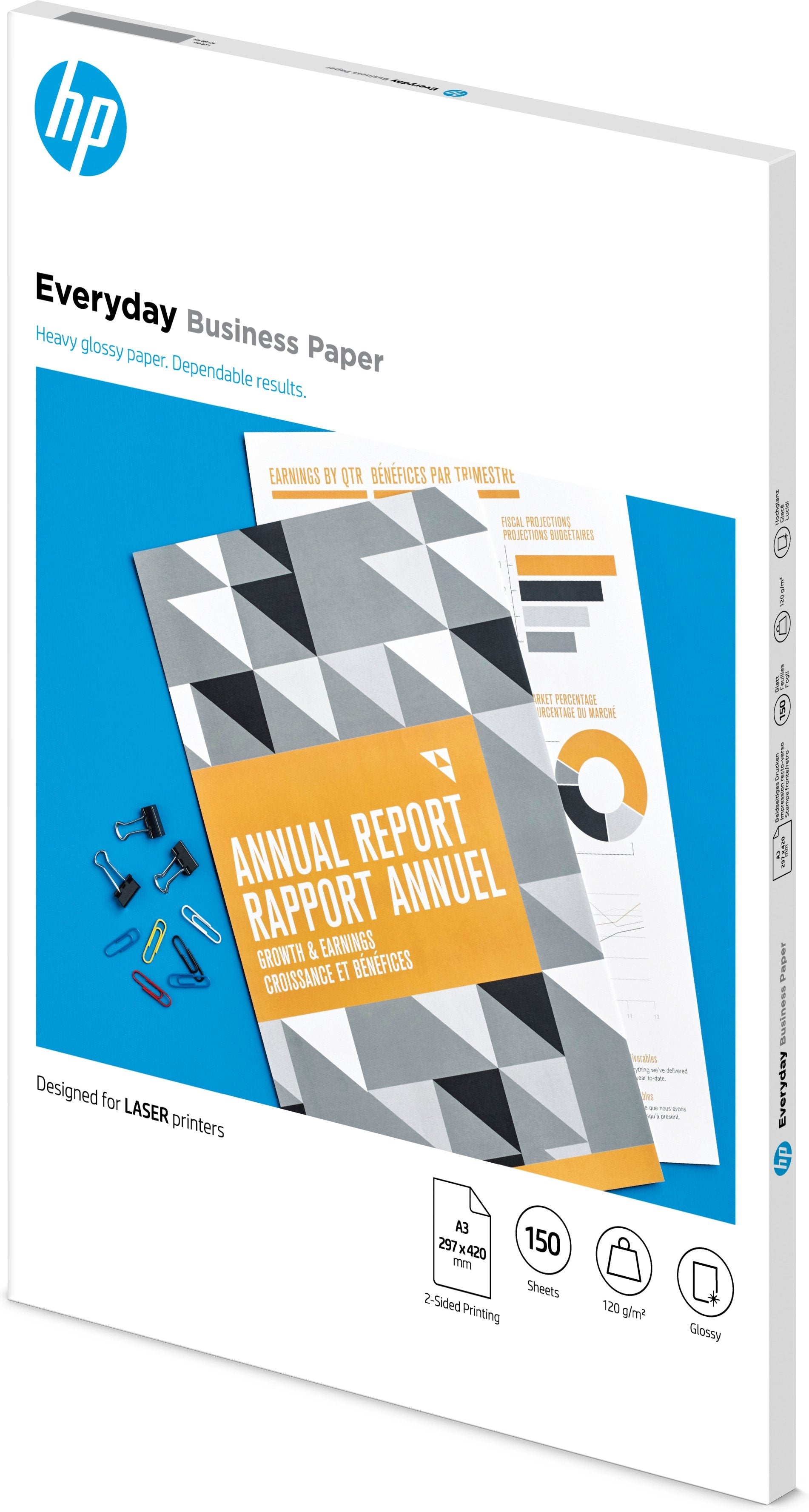 Hp Papel Laser Brillante A3 120g 150hojas
