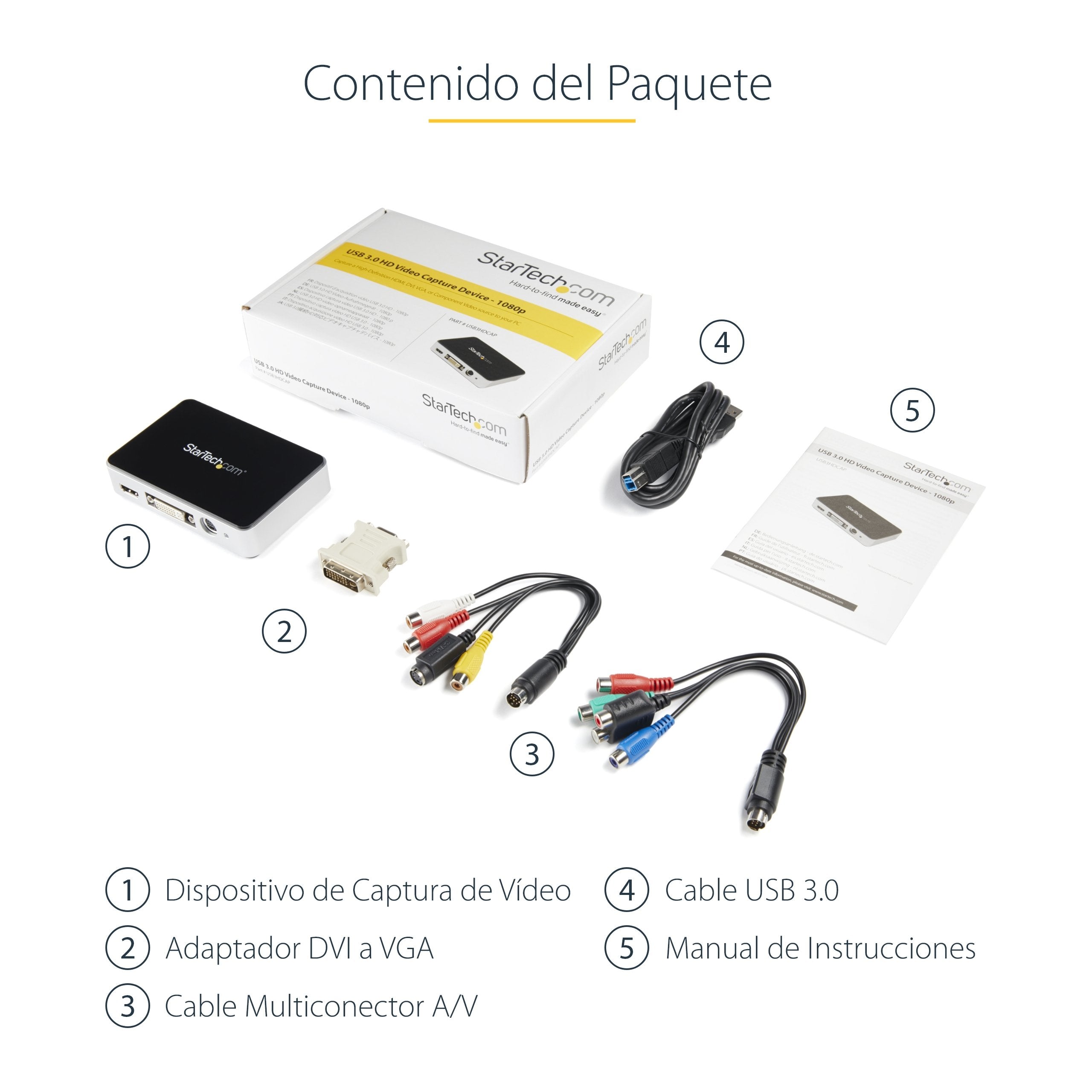 Startech Capturadora De Video Usb 3.0 A Hdmi, Dvi, Vga Y Componentes Grabador Video Hd 1080p 60fps