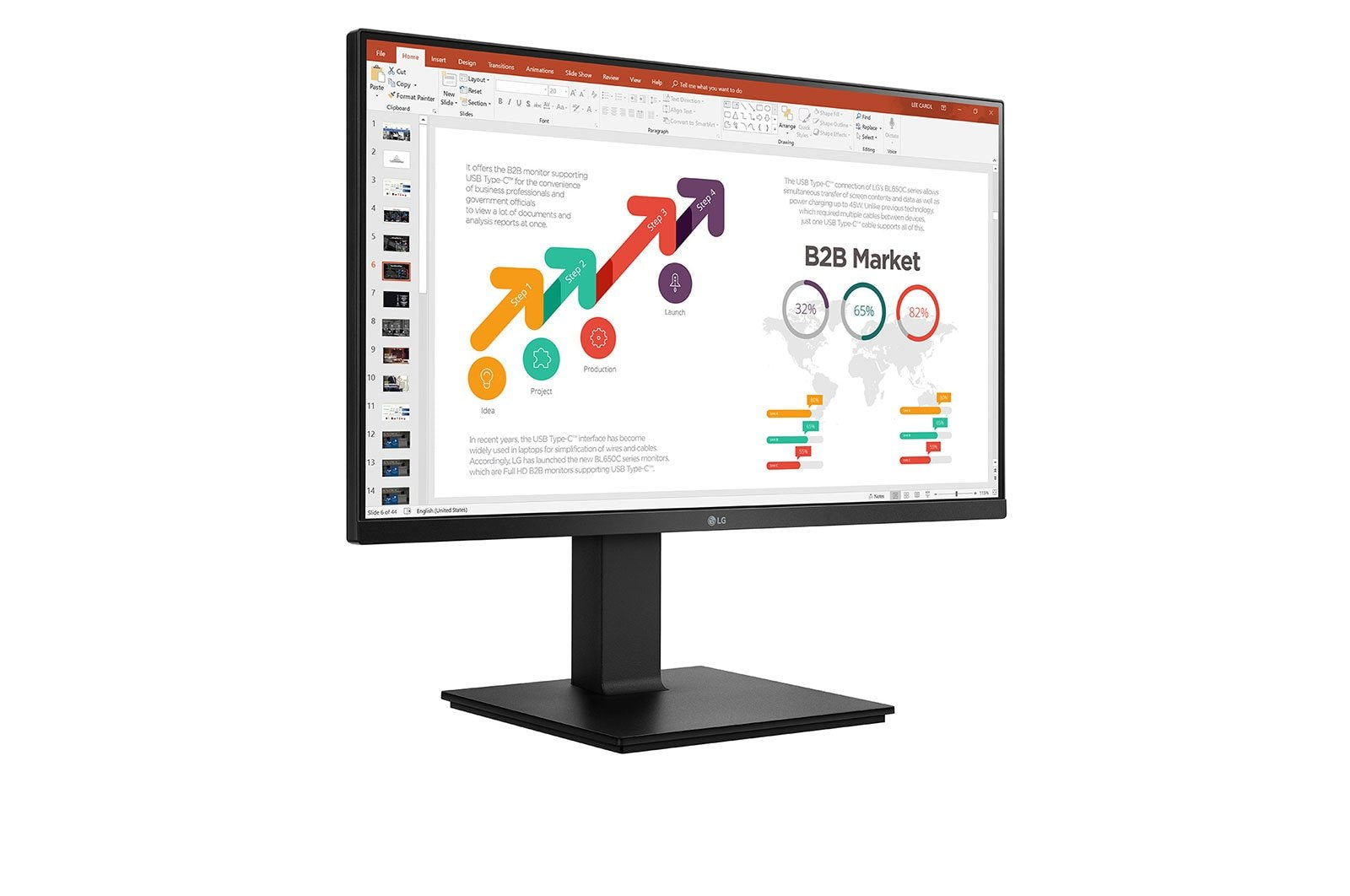 Monitor Lg 24" 24bp45sp-B Full Hd Speaker Hdmi Dp D-Sub Ips 16:9 Sw