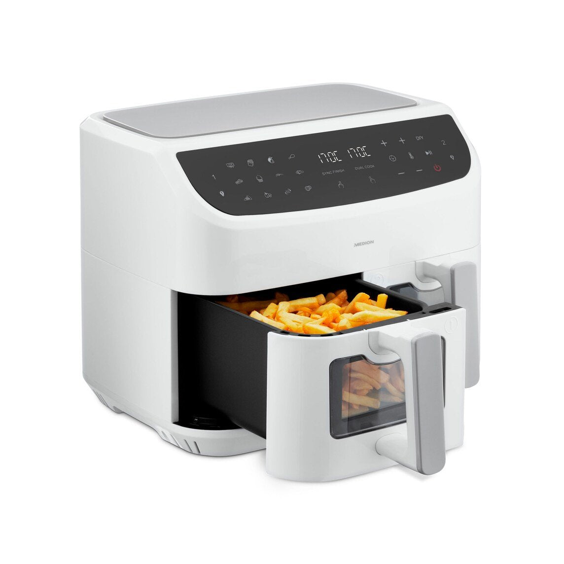 Freidora Medion Doppel Life P20 Md11760 Xxl (Blanco, 2.600 Watt, 2 Körbe Je 4,35 Liter) 50077283