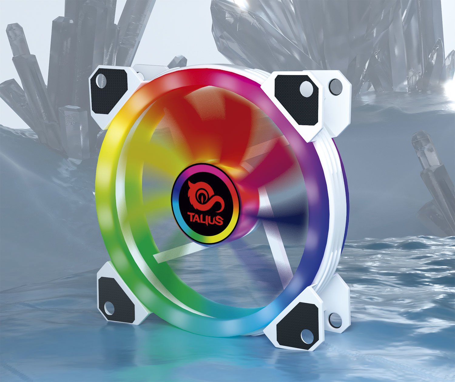 Ventilador Auxiliar Rgb Blanco Iris Spectrum 12cms