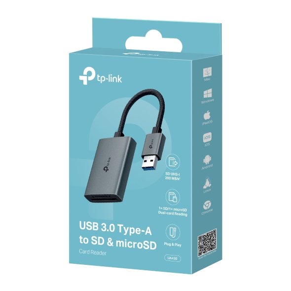 EAN 1210002602259 - TP-Link UA430 lector de tarjeta USB 3.2 Gen 1 (3.1 Gen 1) Type-C Gris imagen 4