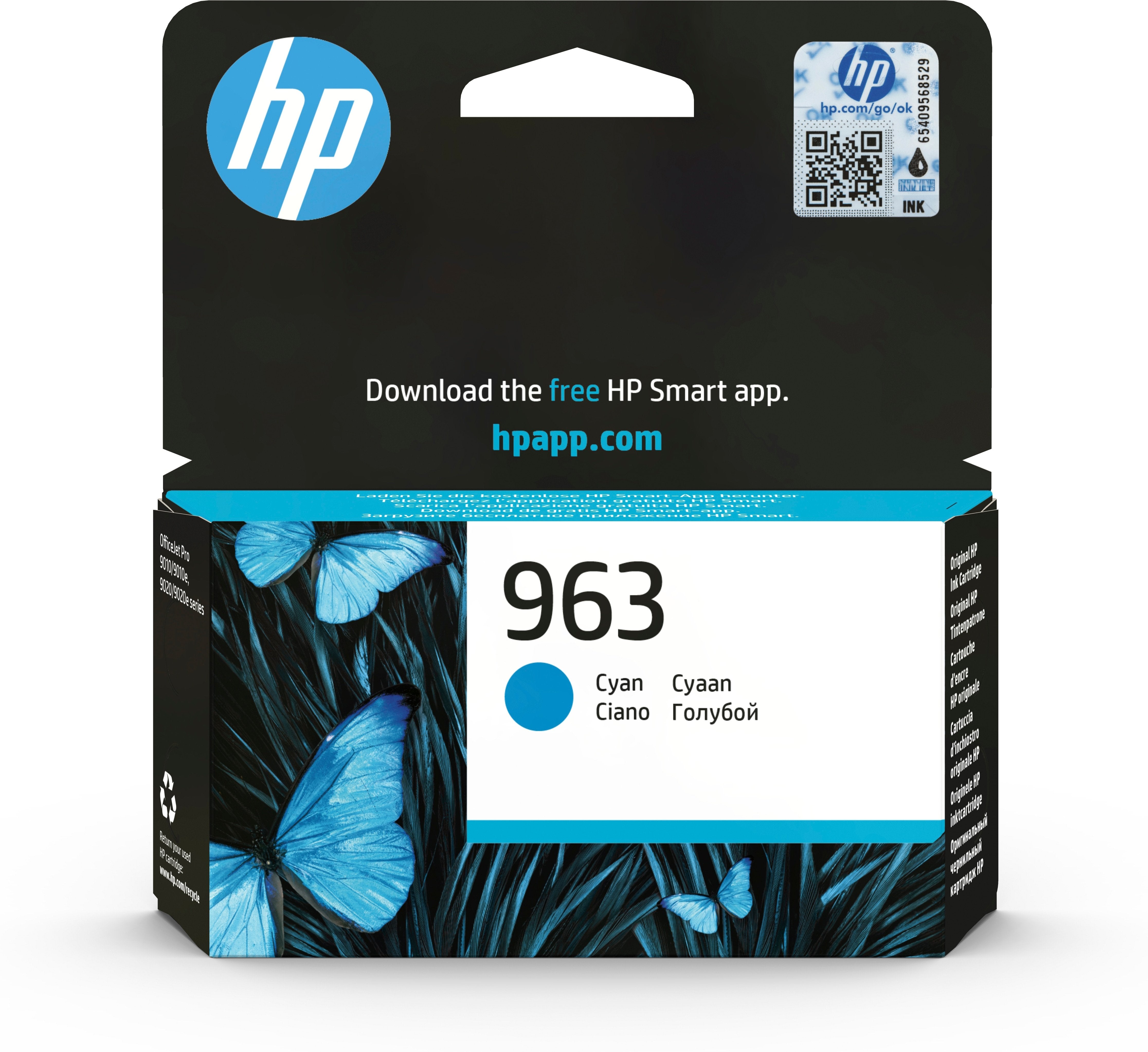 EAN 0192545866354 - HP 963 Cyan Original Ink Cartridge cartucho de tinta 1 pieza(s) Rendimiento estándar imagen 1