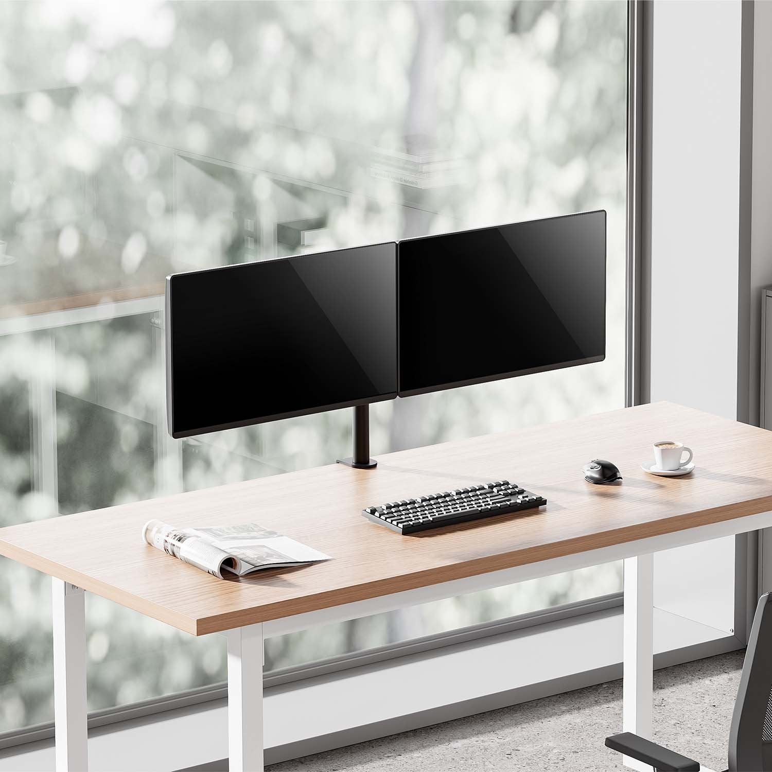 Aisens Soporte De Mesa Eco Giratorio E Inclinable Para Monitor/Tv 10kg (3 Pivotes, 2 Brazos) De 17-32, Negro