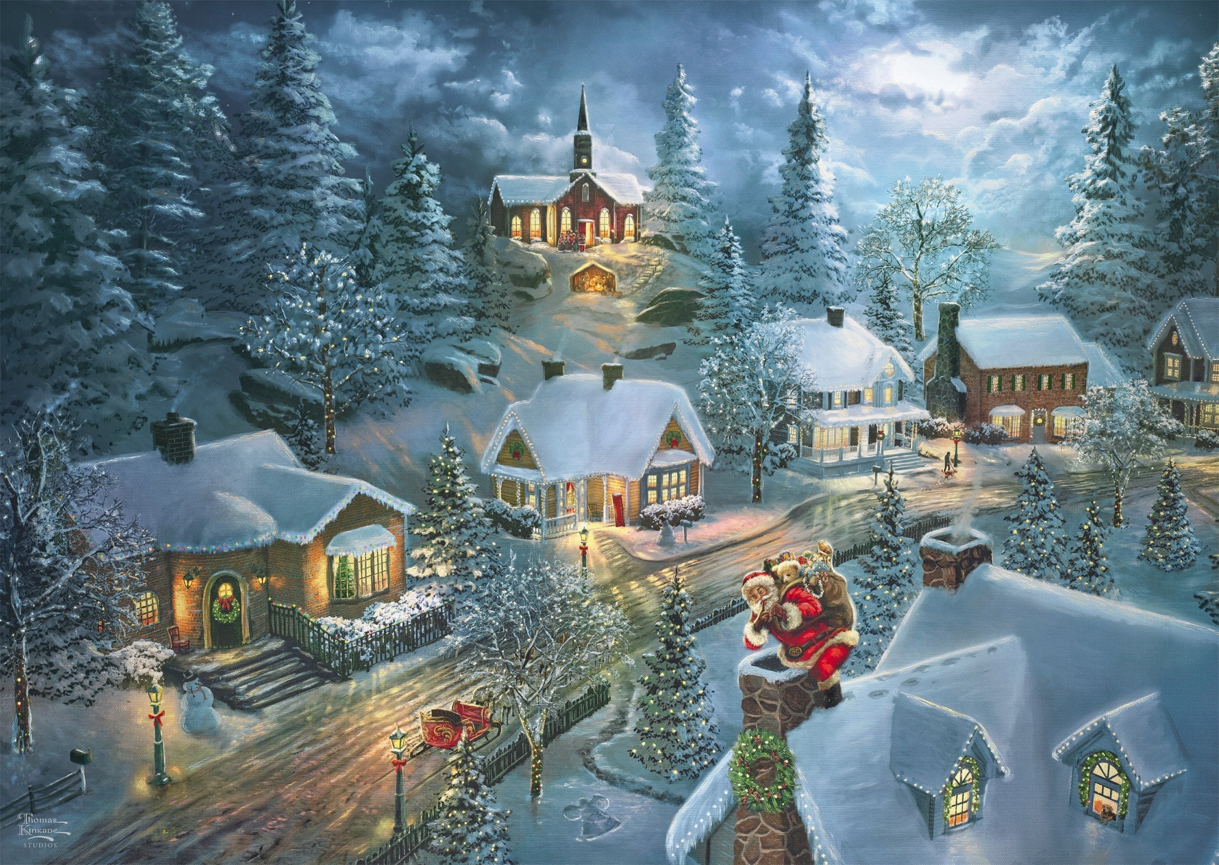Schmidt Spiele Thomas Kinkade Studios: Santa'S Silent Night (1000 Teile) 57529