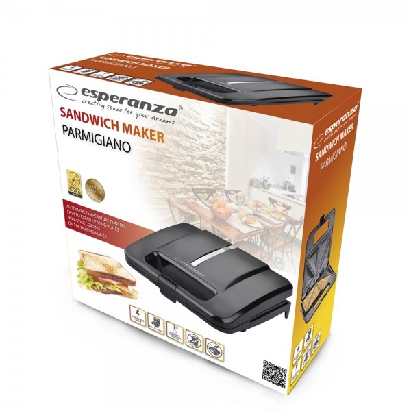 Sandwichera Esperanza Ekt010 Parmigiano -1000w