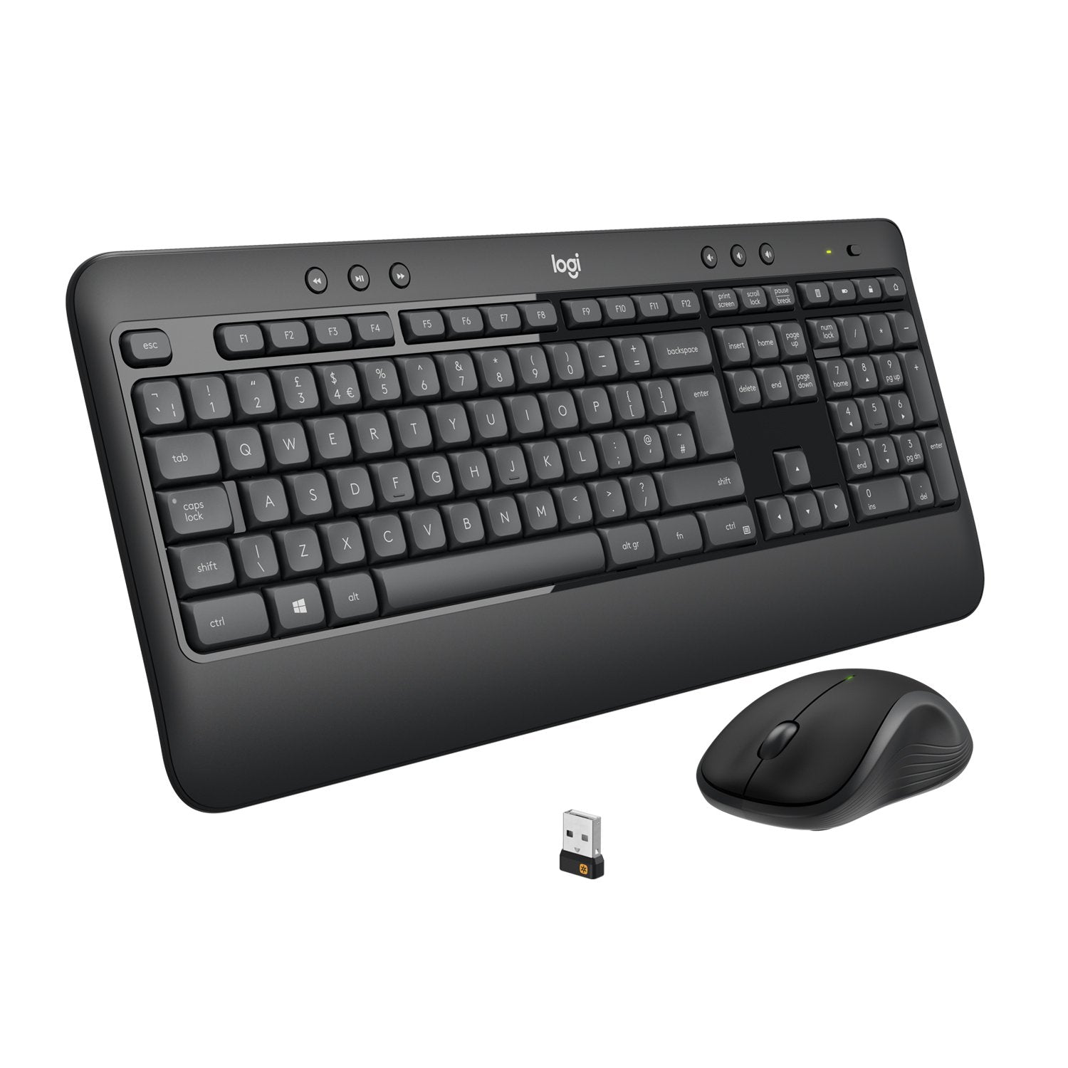 EAN 5099206077461 - Logitech 920-008685 teclado Ratón incluido Universal RF inalámbrico QWERTY Internacional de EE.UU. Negro, imagen 1