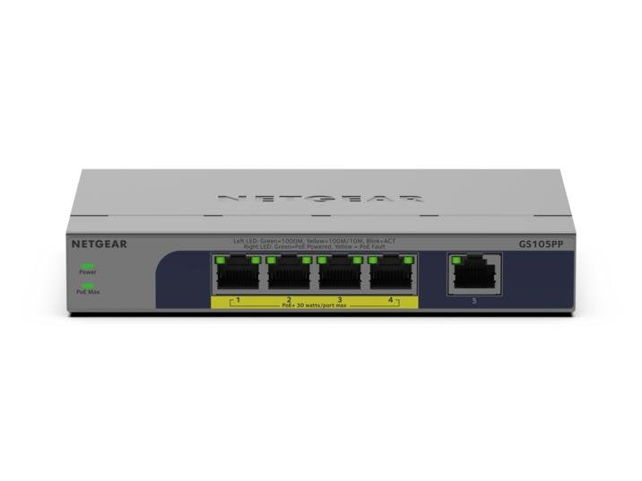 EAN 0606449174717 - NETGEAR GS105PP No administrado Gigabit Ethernet (10/100/1000) Energía sobre Ethernet (PoE) Montaje en pa imagen 2