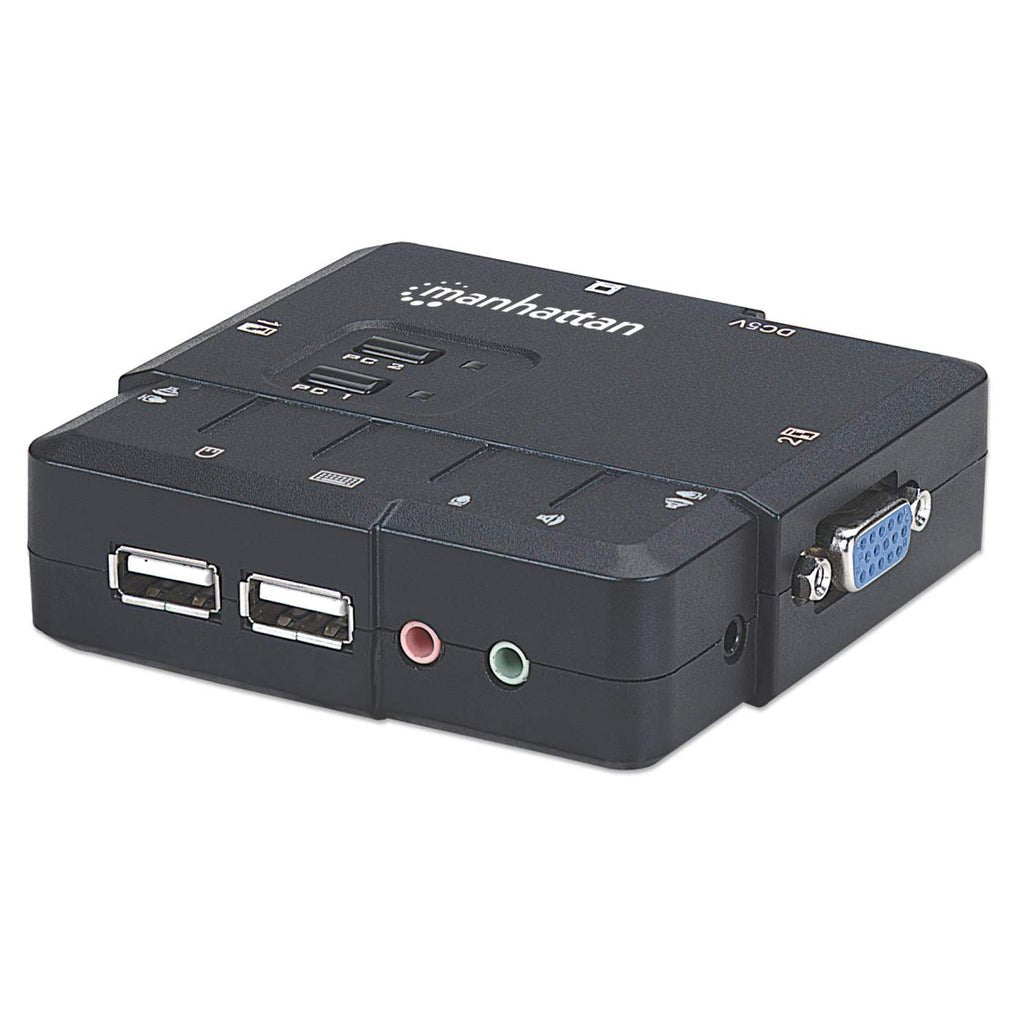 Manhattan Switch Kvm Compacto De 2 Puertos Kvm 2/1 Usb (Z Audio)