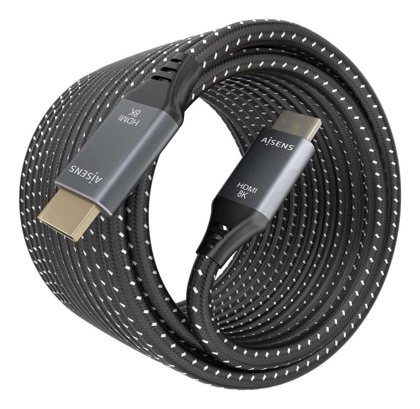 Aisens Cable Hdmi V2.1 Ultra Alta Velocidad / Hec 8k@60hz 48gbps, A/M-A/M, Gris/Negro, 10m