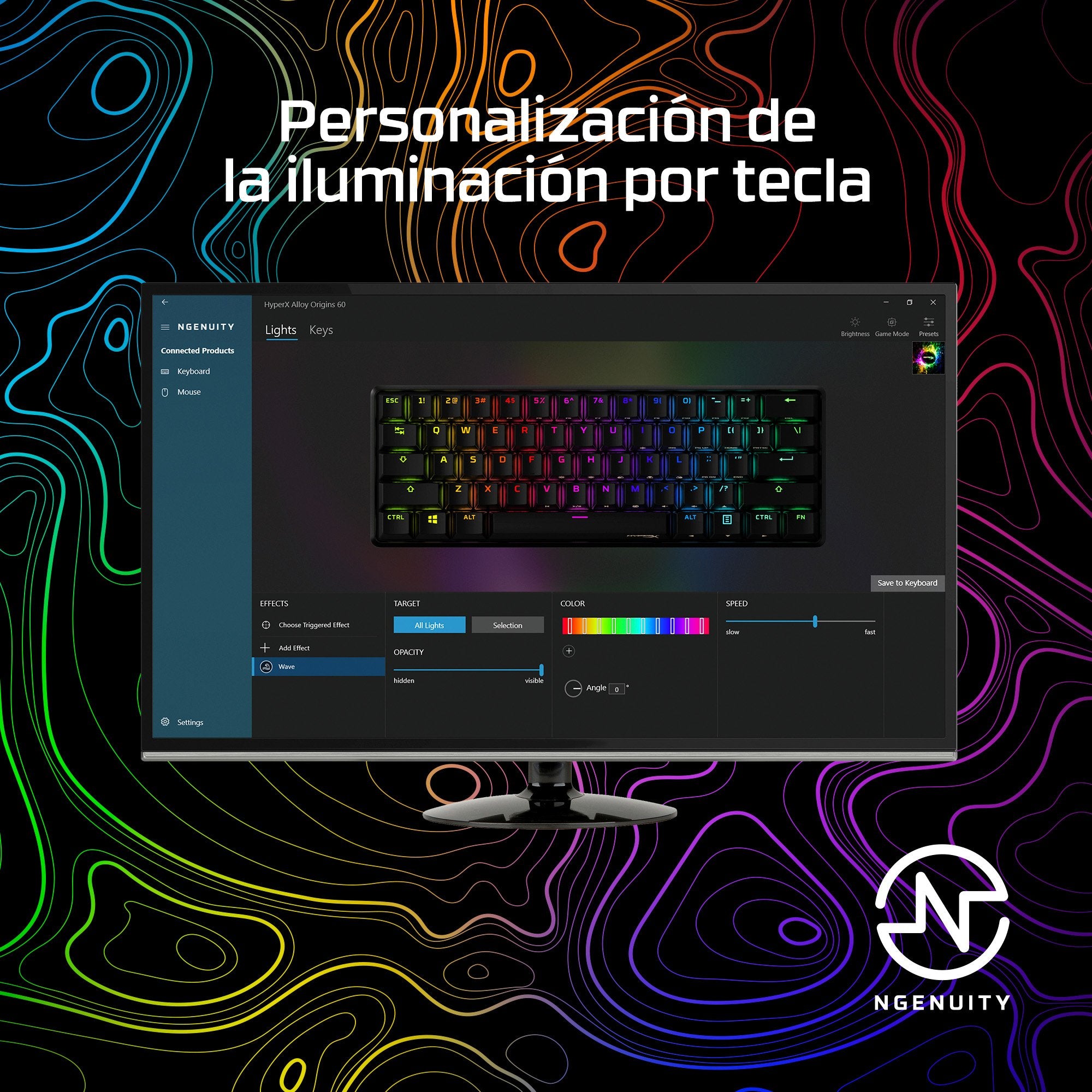 EAN 0196188048948 - HyperX Alloy Origins 60 - Mechanical Gaming Keyboard - HX Red (US Layout) (HKBO1S-RB-US/G) teclado Juego imagen 9