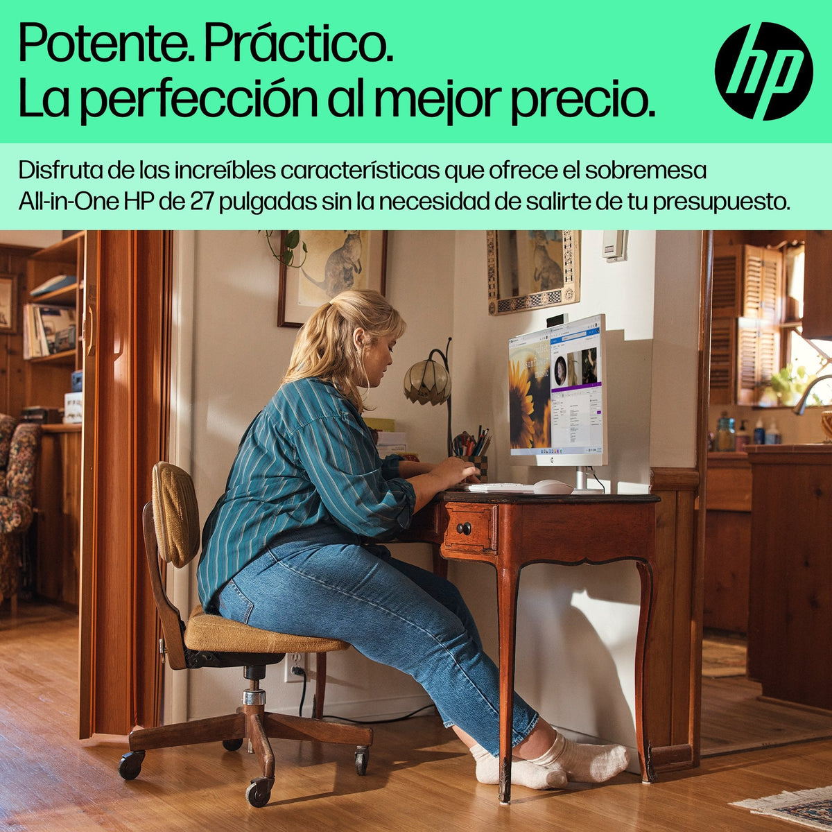 All In One Hp 27 Cr0108ns 27" Full Hd Amd Ryzen 5 7520u 16 Gb Lpddr5 512 Gb Ssd Gráficos Amd Radeon Integrados Sin Sistema Operativo Blanco