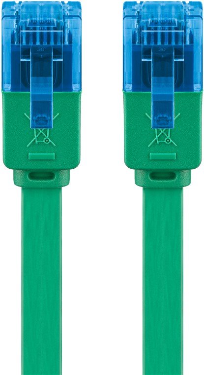 Cat 6a Flat-Patch Cable U/Utp, Green, 0.5 M - Copper
