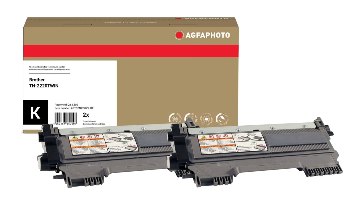 EAN 4250164850997 - AgfaPhoto APTBTN2220DUOE cartucho de tóner 2 pieza(s) Compatible Negro imagen 1