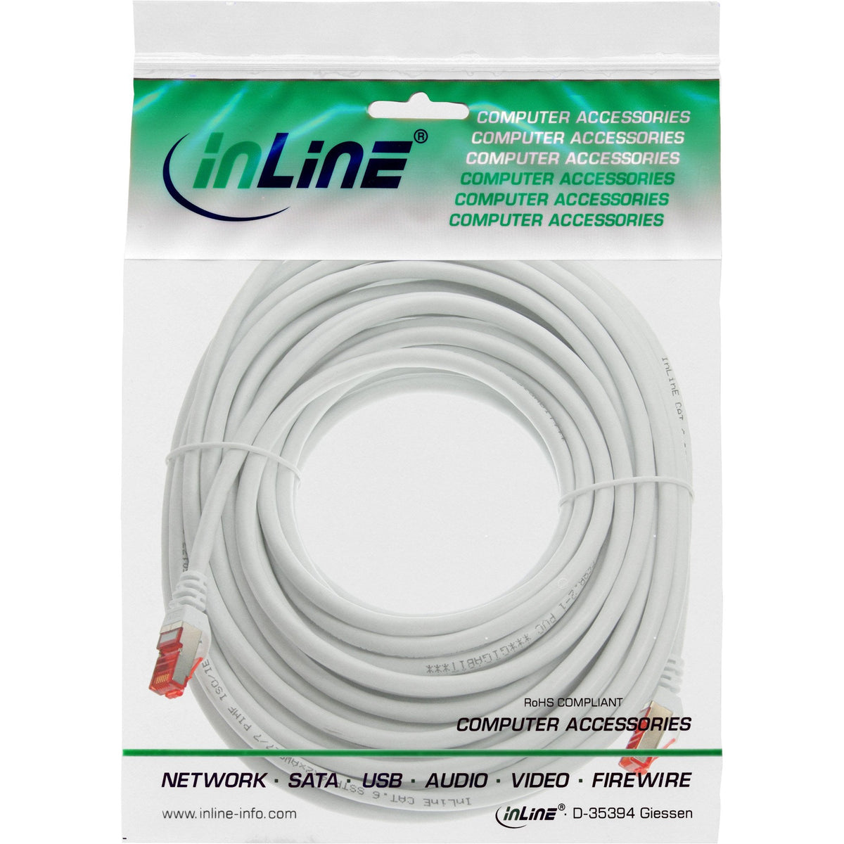 Cable De Red Inline S/Ftp Pimf Cat.6 250mhz Cobre Libre De Halógenos Blanco 5m