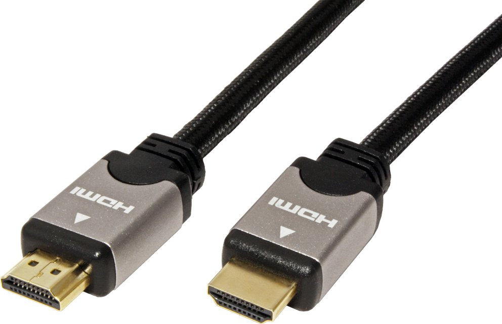 Roline Hdmi High Speed Cable Mit Ethernet, St-St, Schwarz Silber, 1,5 M