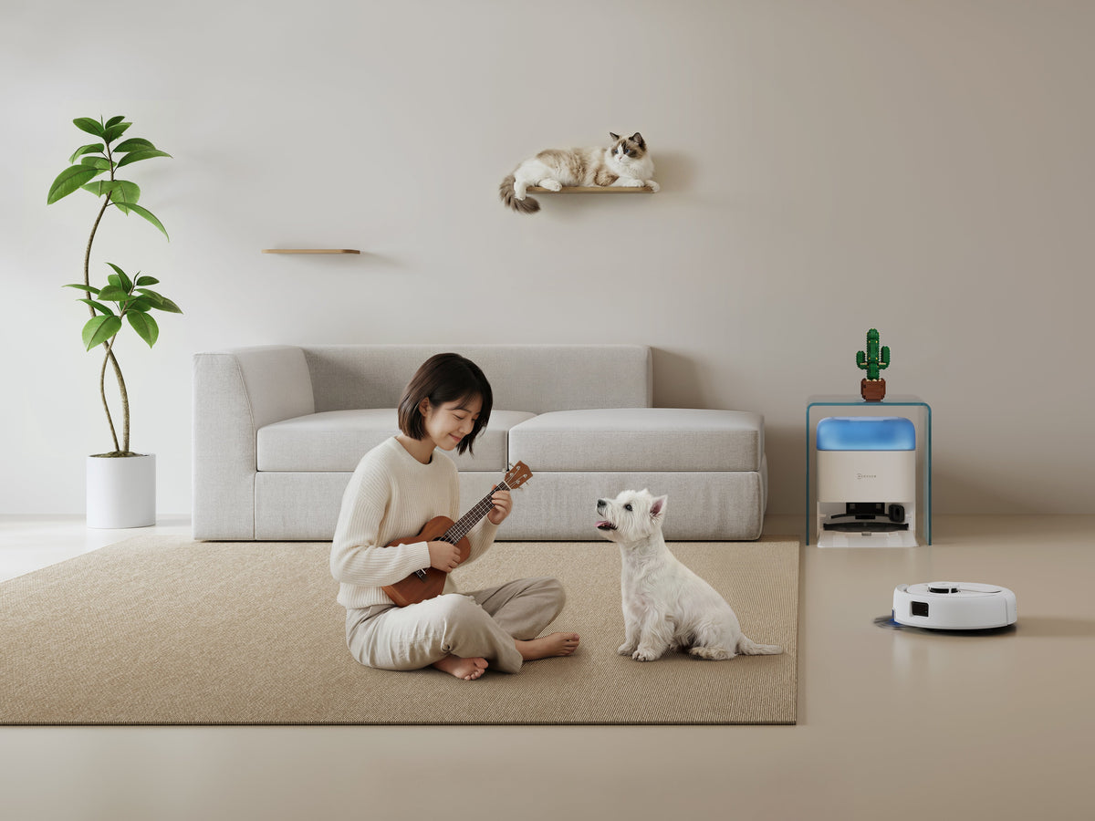 Ecovacs Deebot Mini 2 Vacuum Cleaner,Robot,Wet&Dry,Compact Design,White+Auto-Empty Station