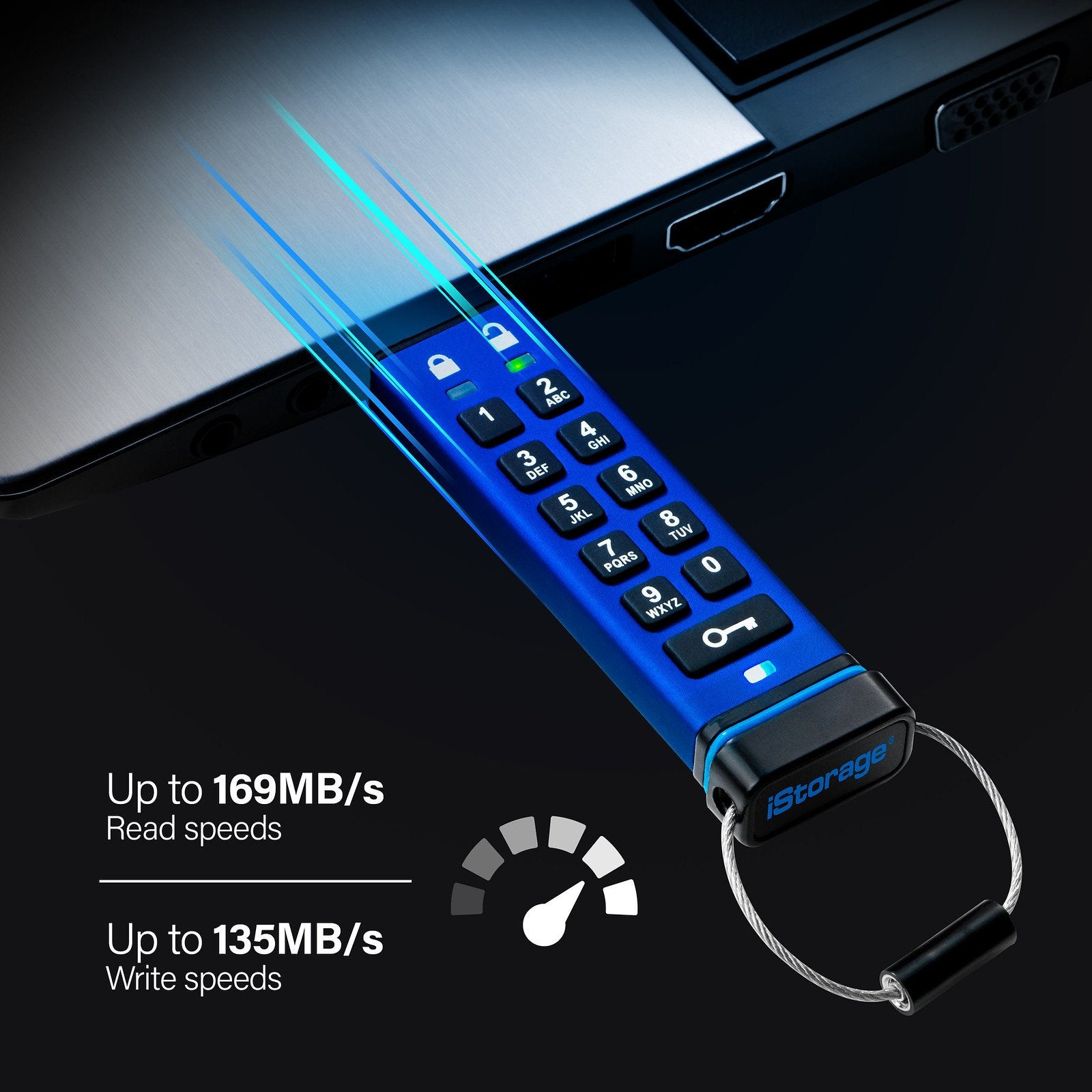 EAN 5060220251168 - iStorage datAshur Pro unidad flash USB USB tipo A 3.2 Gen 1 (3.1 Gen 1) Azul imagen 4