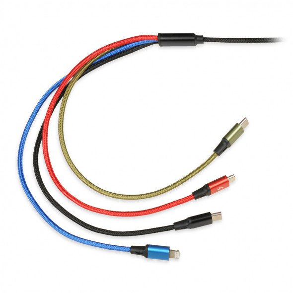 EAN 5903968680275 - iBox Universal 4 in 1 charging cable I-BOX USB IKUM4W1 - Kabel cable USB 1,2 m Micro-USB A 2 x USB C Mult imagen 3