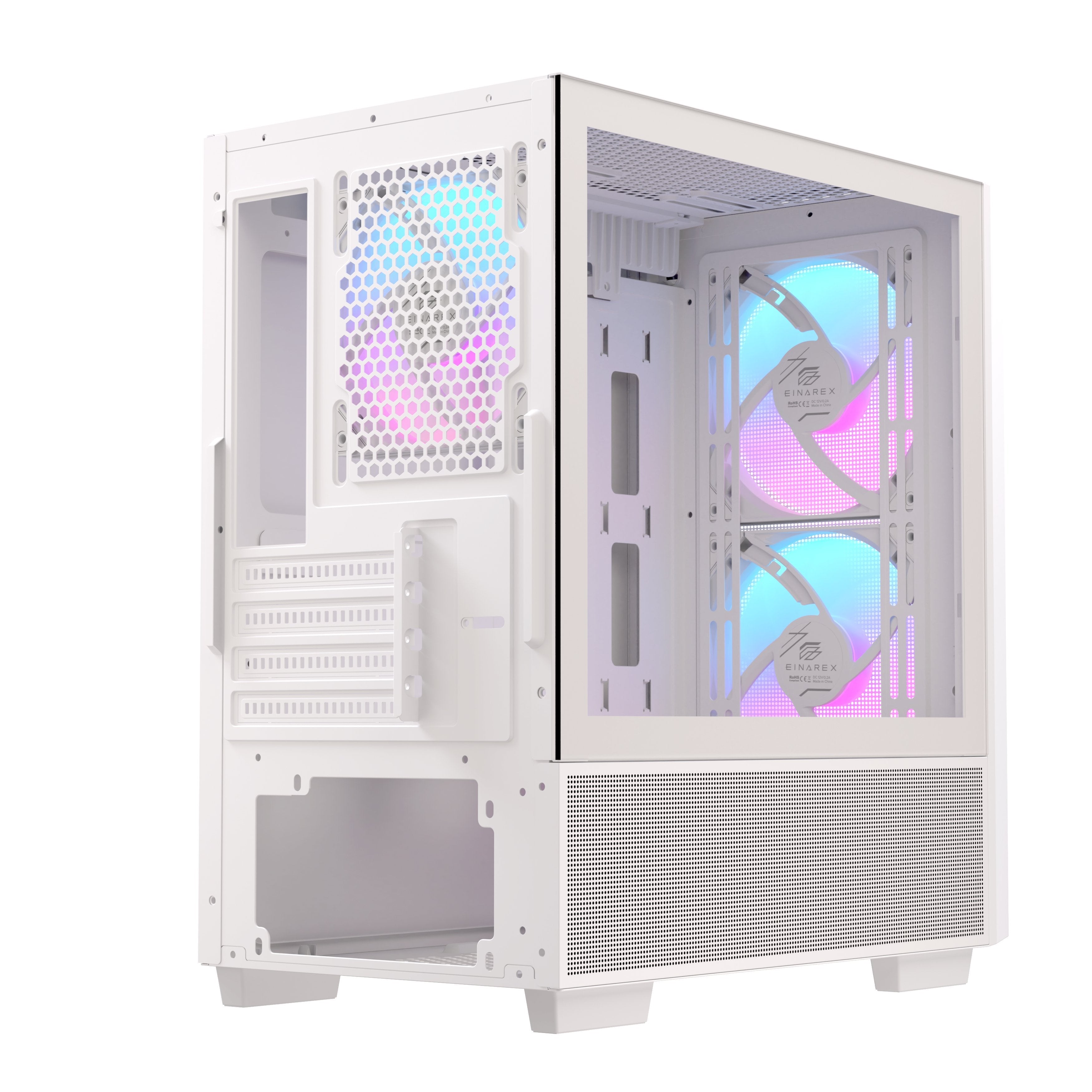 Caja Micro-Atx Einarex Pm150 Gaming Rgb Usb3.0 Usb-C White