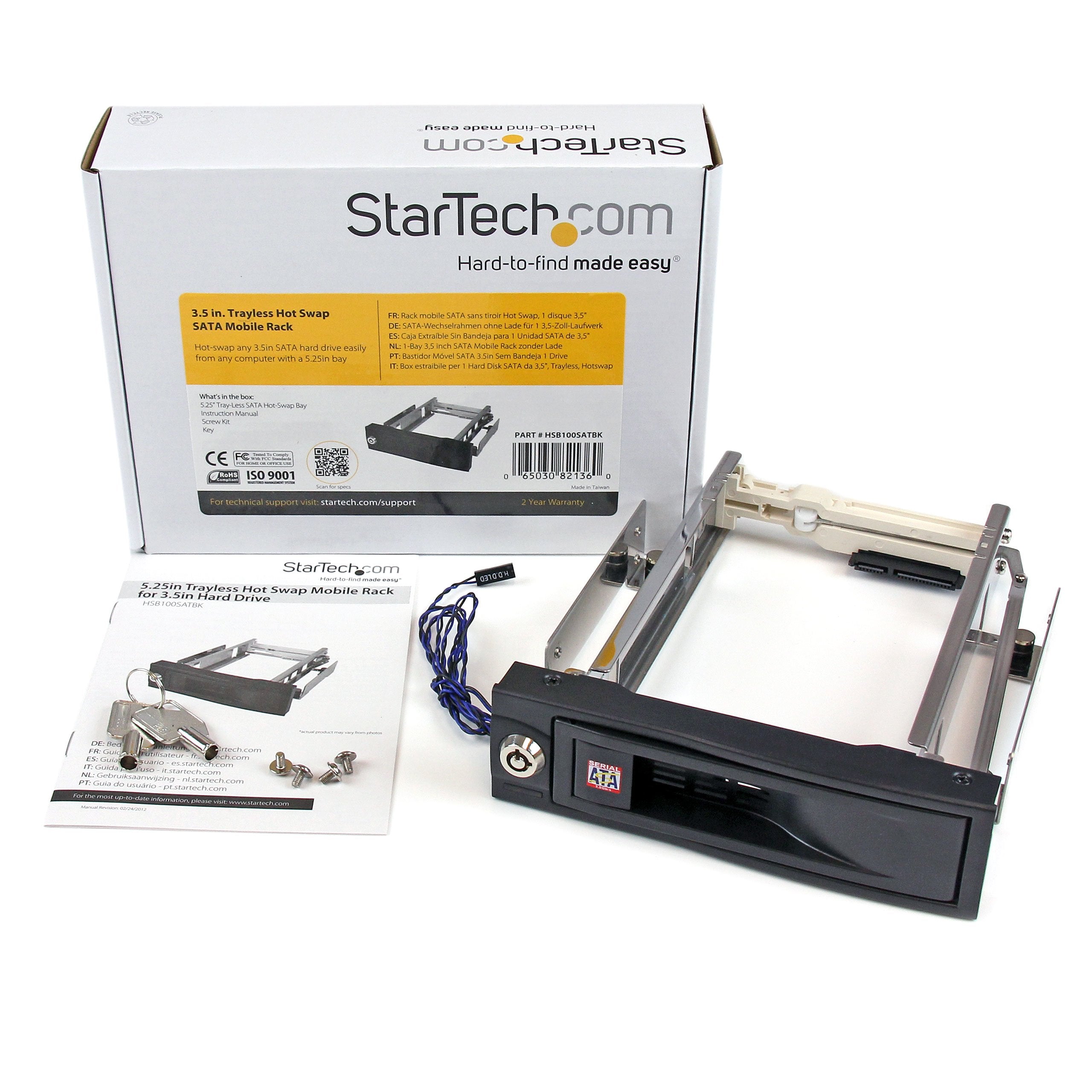 EAN 0065030821360 - StarTech.com HSB100SATBK panel bahía disco duro 13,3 cm (5.25") Panel embellecedor frontal Negro imagen 6